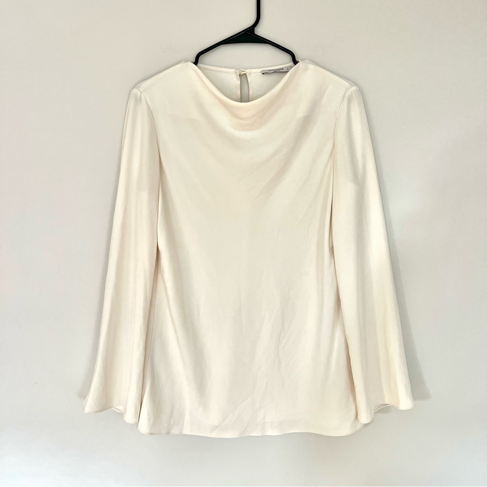 MM Lafleur Cream White Long Sleeve Blouse